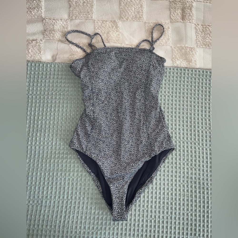 Vuori Black & White Microprint One-Piece Swimsuit